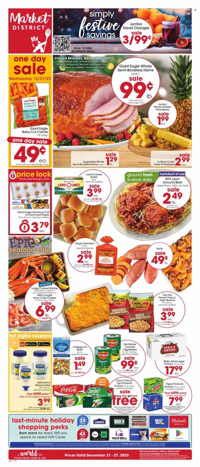 Giant Eagle (PA) Weekly Ad Flyer Specials December 21 to December 27, 2023