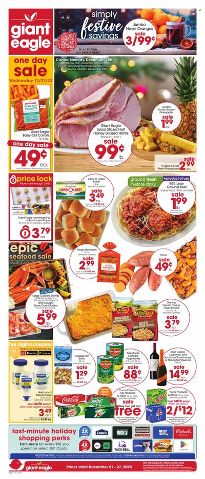 Giant Eagle (OH) Weekly Ad Flyer Specials December 21 to December 27, 2023