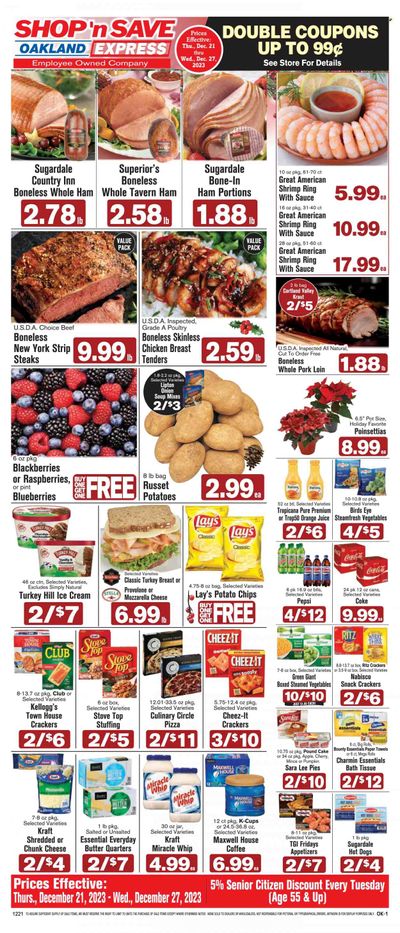 Shop ‘n Save Express (MD, PA, WV) Weekly Ad Flyer Specials December 21 to December 27, 2023