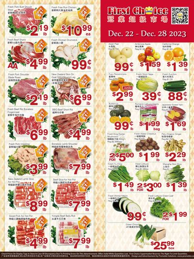 First Choice Supermarket Flyer December 22 to 28