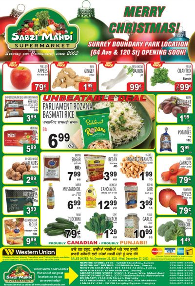 Sabzi Mandi Supermarket Flyer December 22 to 27