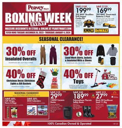 Peavey Mart Boxing Week Flyer December 26 to January 4