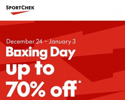 Sport Chek Boxing Day Sale & Flyer: Save up to 70% off + an Extra 50% off Clearance *NOW LIVE* + EXTRA 50% off Clearance items