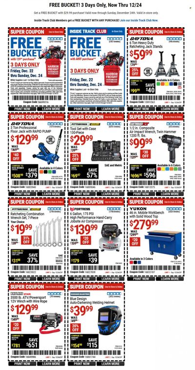 Harbor Freight Weekly Ad Flyer Specials December 22 to December 24, 2023