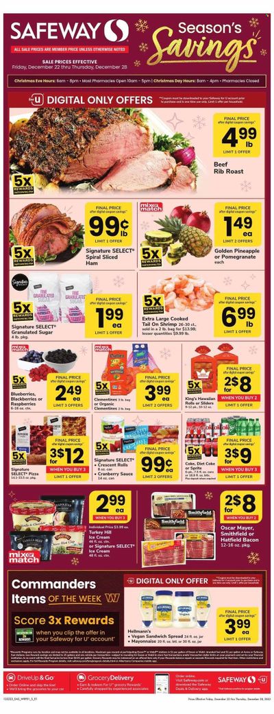 Safeway (DC, MD) Weekly Ad Flyer Specials December 22 to December 28, 2023