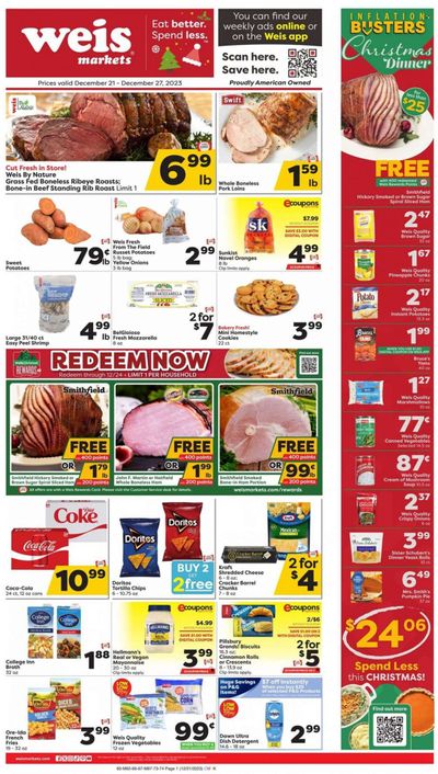 Weis (MD, NY, PA) Weekly Ad Flyer Specials December 21 to December 27, 2023