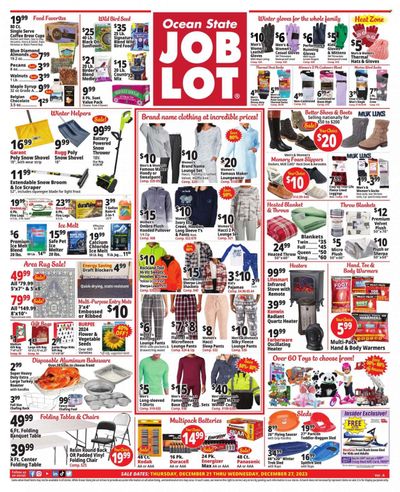Ocean State Job Lot (CT, MA, ME, NH, NJ, NY, RI, VT) Weekly Ad Flyer Specials December 21 to December 27, 2023