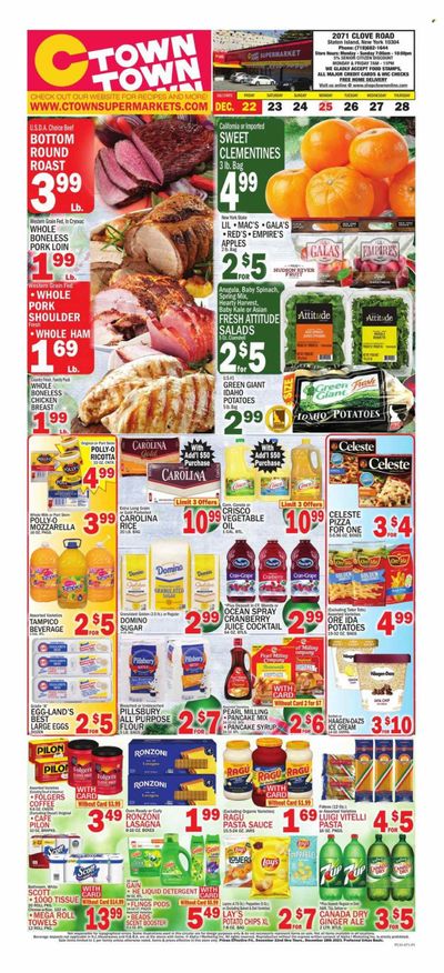 C-Town (CT, FL, MA, NJ, NY, PA) Weekly Ad Flyer Specials December 22 to December 28, 2023