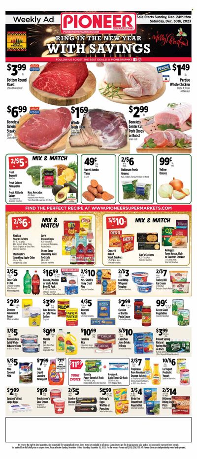 Pioneer Supermarkets (NJ, NY) Weekly Ad Flyer Specials December 24 to December 30, 2023