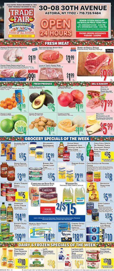 Trade Fair Supermarket (NY) Weekly Ad Flyer Specials December 22 to December 28, 2023