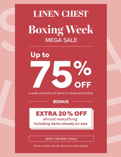 Linen Chest Boxing Week Flyer December 25 to January 7