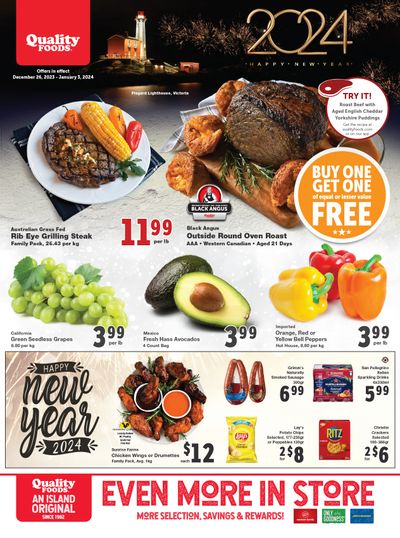 Quality Foods Flyer December 26 to January 3