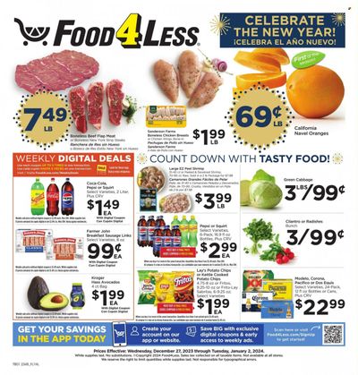 Food 4 Less (CA) Weekly Ad Flyer Specials December 27 to January 2, 2024
