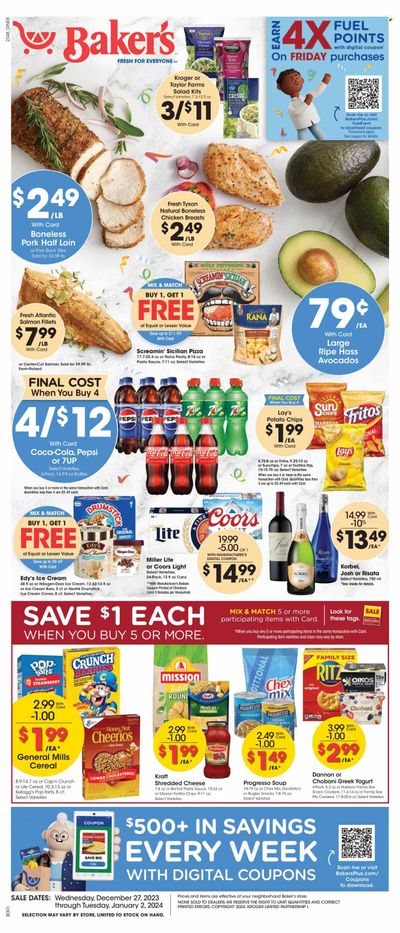 Baker's (NE) Weekly Ad Flyer Specials December 27 to January 2, 2024
