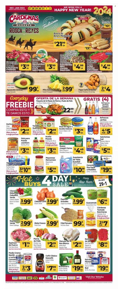 Cardenas (CA, NV) Weekly Ad Flyer Specials December 27 to January 2, 2024