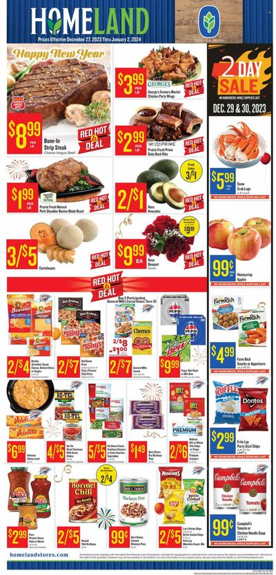 Homeland (OK, TX) Weekly Ad Flyer Specials December 27 to January 2, 2024