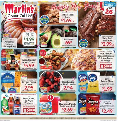 Martin’s (IN, MI) Weekly Ad Flyer Specials December 26 to January 1, 2024