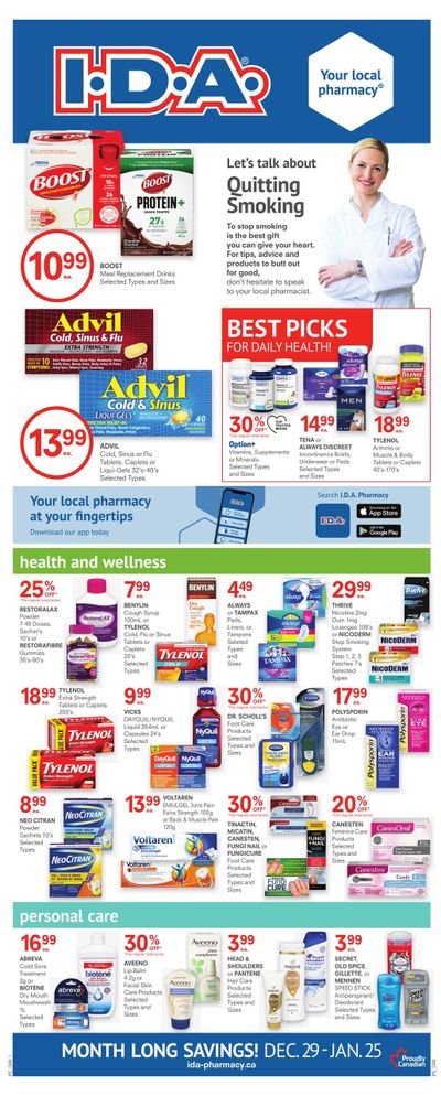 I.D.A. Pharmacy Monthly Flyer December 29 to January 25
