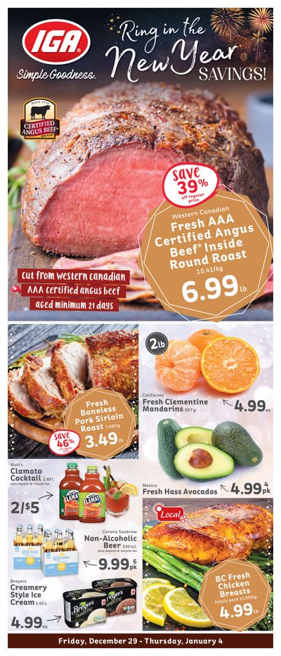 IGA Stores of BC Flyer December 29 to January 4