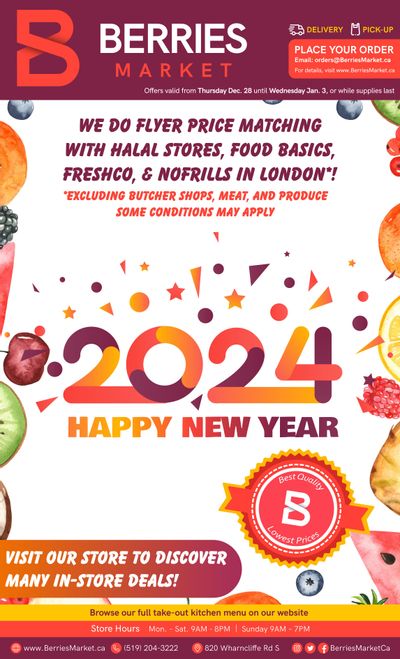 Berries Market Flyer December 28 to January 3