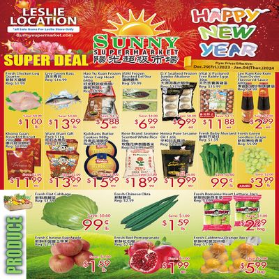 Sunny Supermarket (Leslie) Flyer December 29 to January 4