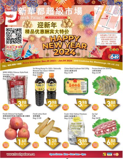 Fresh Palace Supermarket Flyer December 29 to January 4