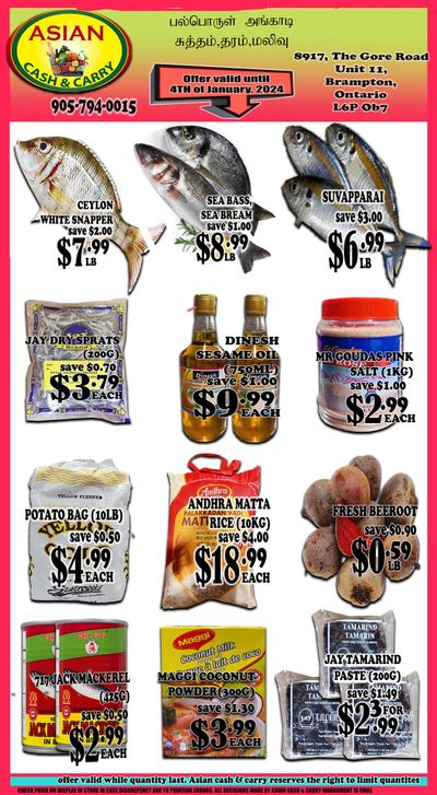 Asian Cash & Carry Flyer December 29 to January 4