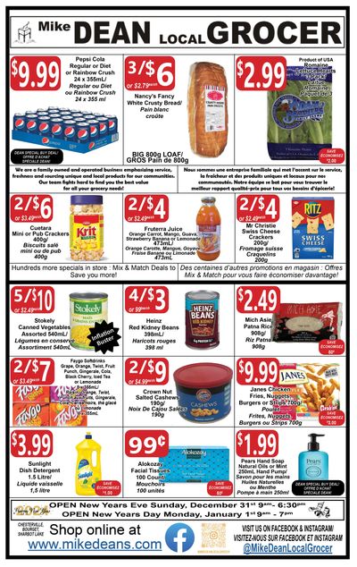 Mike Dean Local Grocer Flyer December 29 to January 4