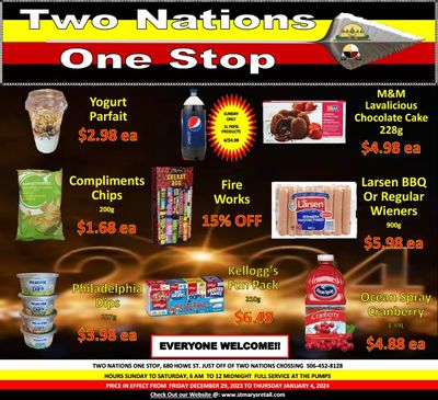 Two Nations One Stop Flyer December 29 to January 4