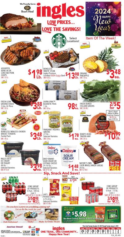 Ingles (GA, NC, SC, TN) Weekly Ad Flyer Specials December 26 to January 2, 2024