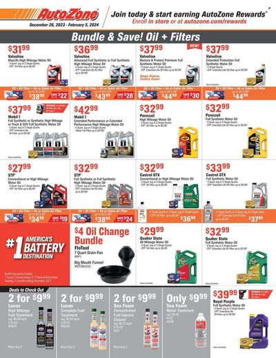 Autozone Weekly Ad Flyer Specials December 26 to February 5, 2024