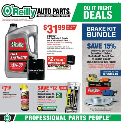 O'Reilly Auto Parts Weekly Ad Flyer Specials December 27 to January 30, 2024