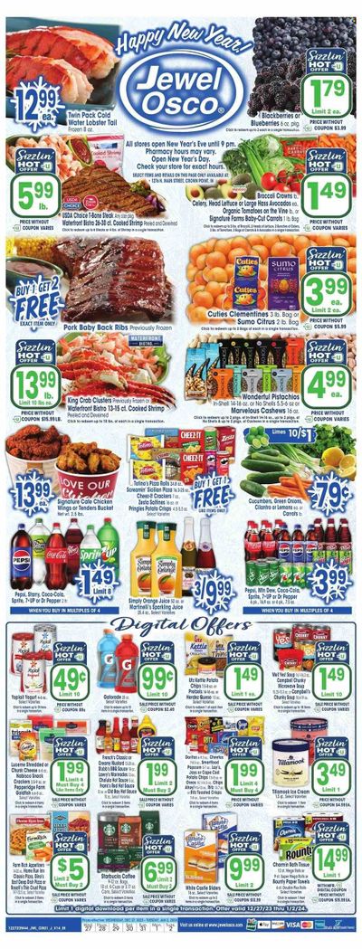 Jewel Osco (IN) Weekly Ad Flyer Specials December 27 to January 2, 2024