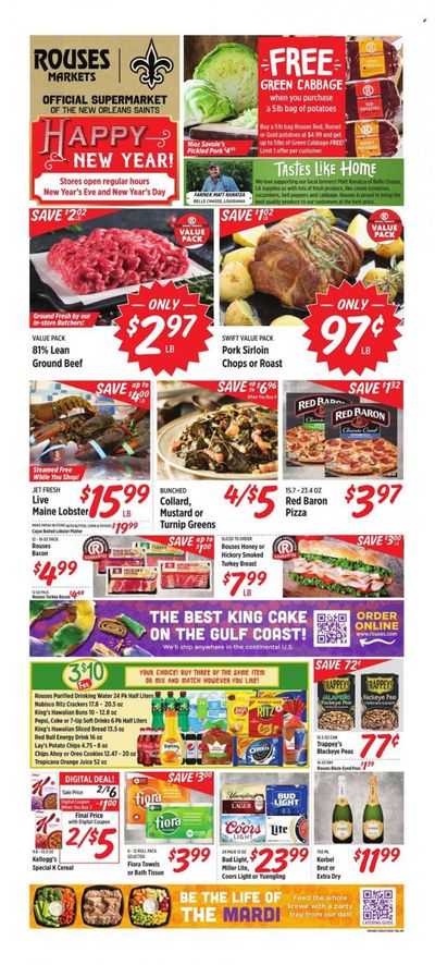 Rouses Markets (LA) Weekly Ad Flyer Specials December 26 to January 3, 2024