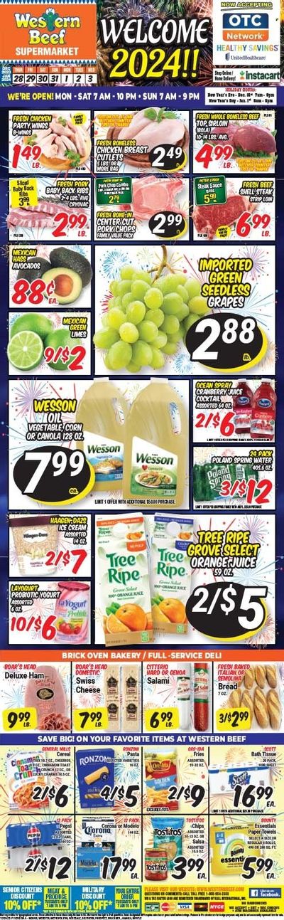 Western Beef (FL, NY) Weekly Ad Flyer Specials December 28 to January 3, 2024
