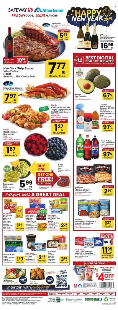 Safeway (NM) Weekly Ad Flyer Specials December 27 to January 2, 2024