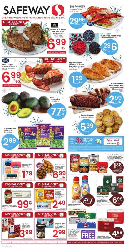 Safeway (WY) Weekly Ad Flyer Specials December 27 to January 2, 2024