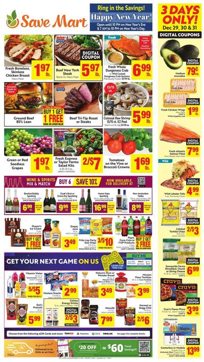 Save Mart (CA, NV) Weekly Ad Flyer Specials December 27 to January 2, 2024