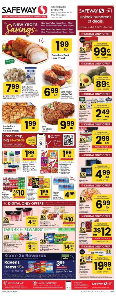 Safeway (MD) Weekly Ad Flyer Specials December 29 to January 4, 2024