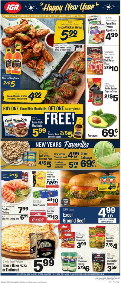 IGA (KY) Weekly Ad Flyer Specials December 27 to January 2, 2024