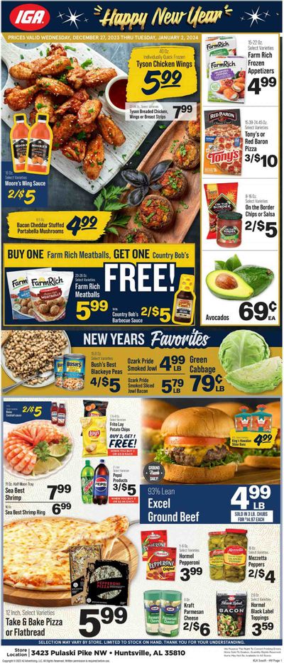 IGA (AL) Weekly Ad Flyer Specials December 27 to January 2, 2024