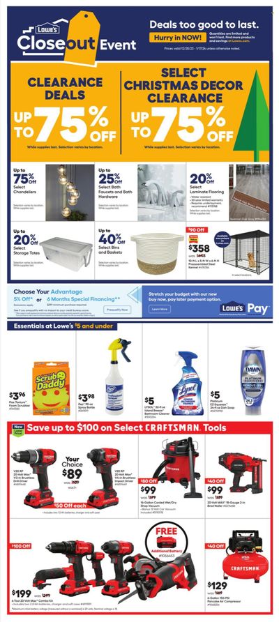 Lowe's Weekly Ad Flyer Specials December 28 to January 17, 2024