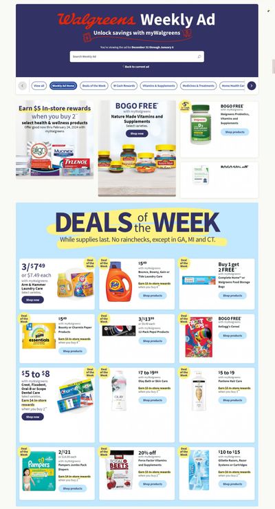 Walgreens Weekly Ad Flyer Specials December 31 to January 6, 2024