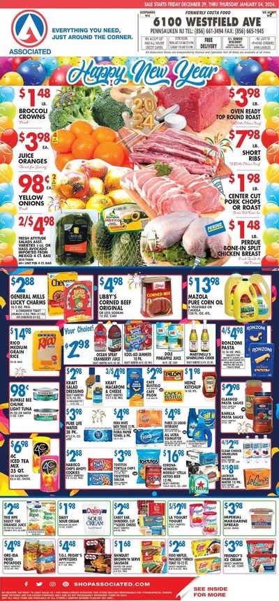 Associated Supermarkets (NY) Weekly Ad Flyer Specials December 29 to January 4, 2024
