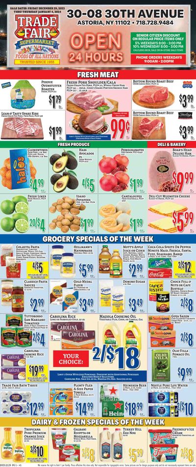 Trade Fair Supermarket (NY) Weekly Ad Flyer Specials December 29 to January 4, 2024