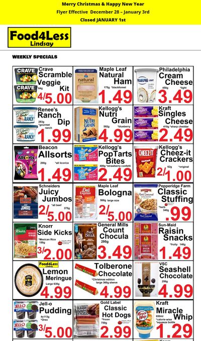 Food 4 Less (Lindsay) Flyer December 28 to January 3