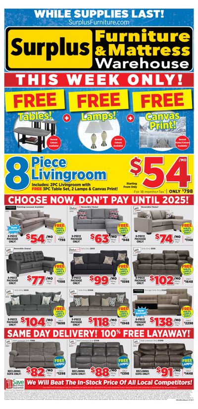 Surplus Furniture & Mattress Warehouse (Thunder Bay) Flyer January 1 to 7