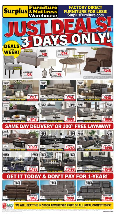 Surplus Furniture & Mattress Warehouse (Saint John) Flyer May 26 to June 1