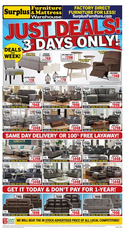 Surplus Furniture & Mattress Warehouse (Winnipeg) Flyer May 26 to June 1