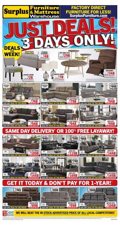 Surplus Furniture & Mattress Warehouse (Thunder Bay) Flyer May 26 to June 1